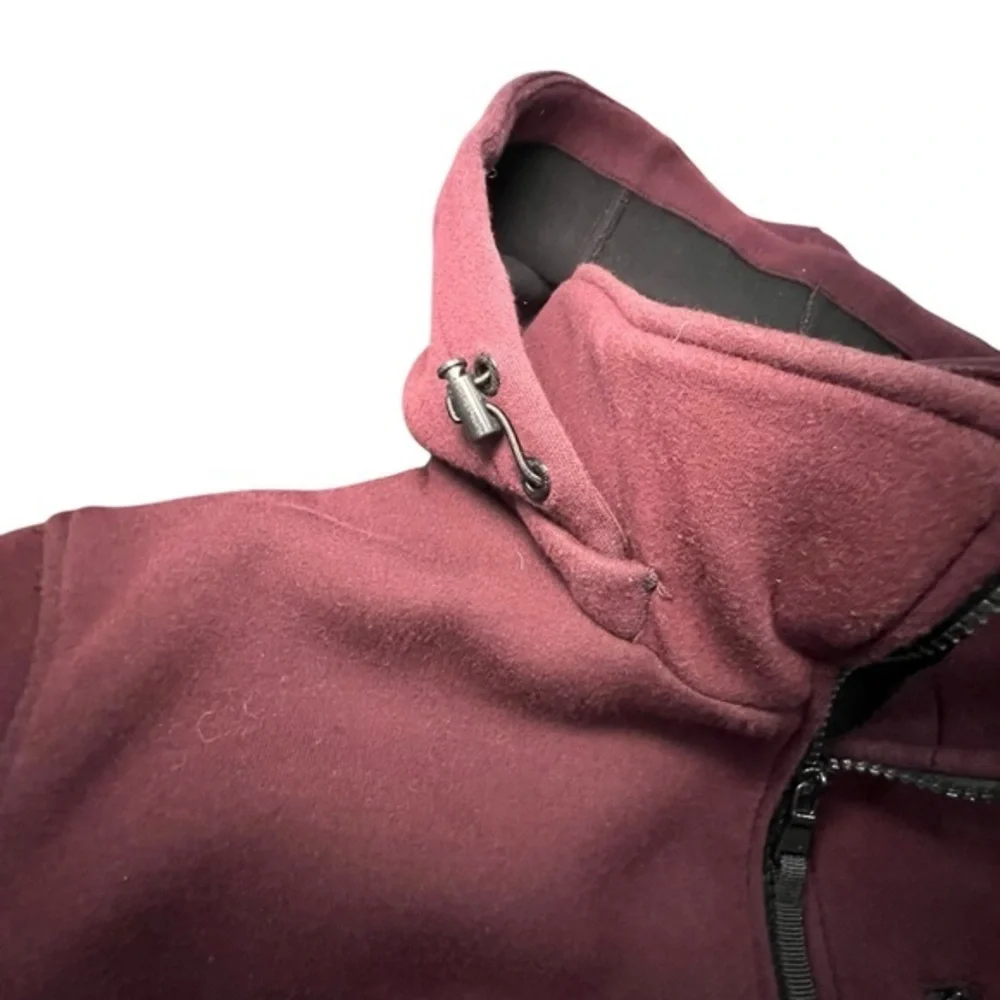 Andrew‎ Marc Scuba Knit Hooded Zip Up Jacket Women’s XXL Burgundy Removable Hood